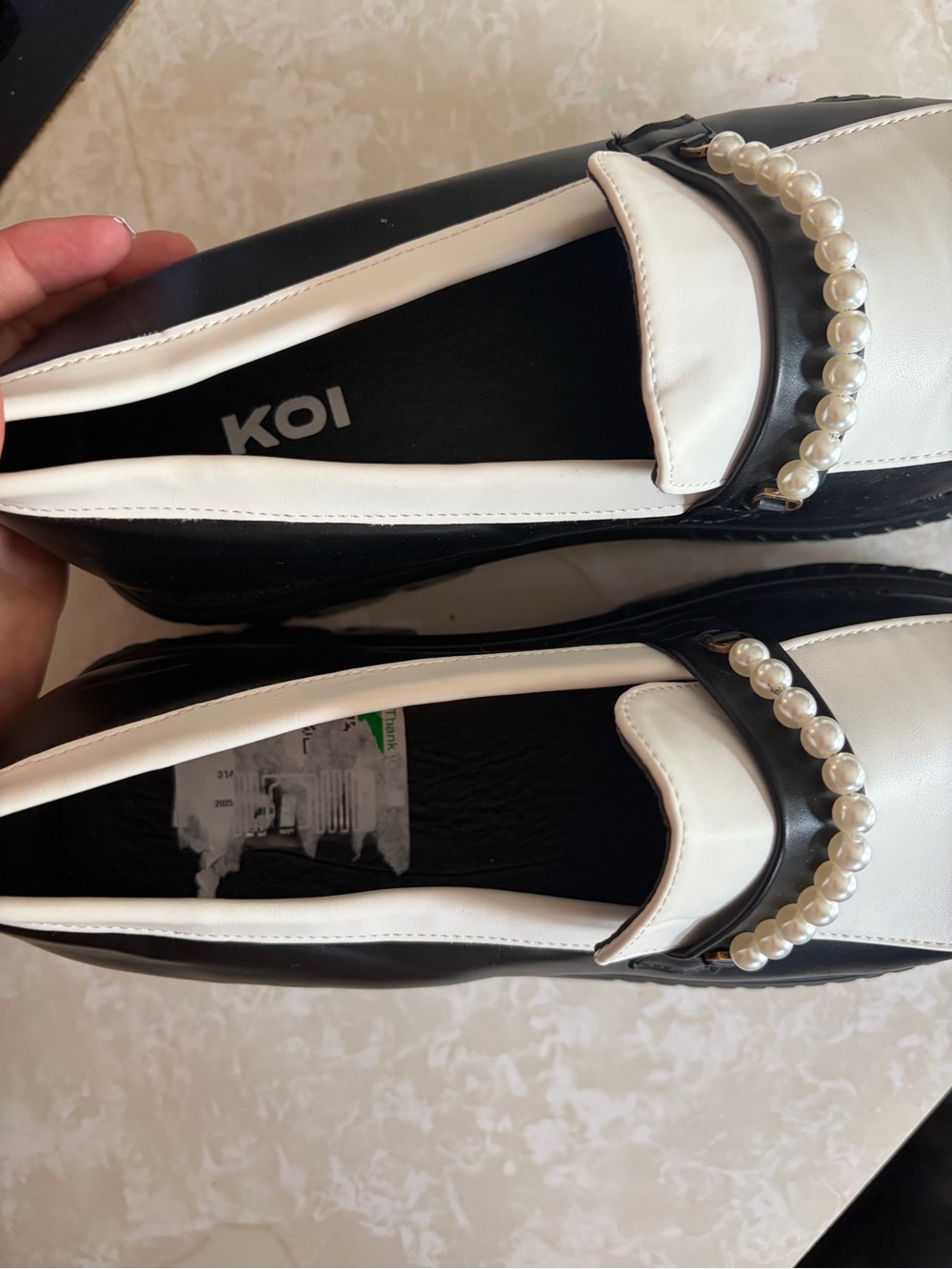 Koi Footwear Ayoko Pearl Stomper Loafers Black White Platform Shoes Womens EU 40 - Picture 6 of 8